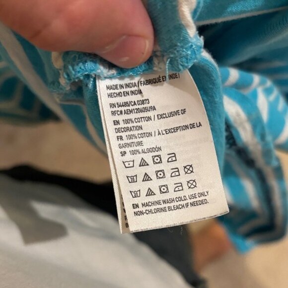 American Eagle Outfitters Aqua and White Striped Polo - Picture 3 of 3